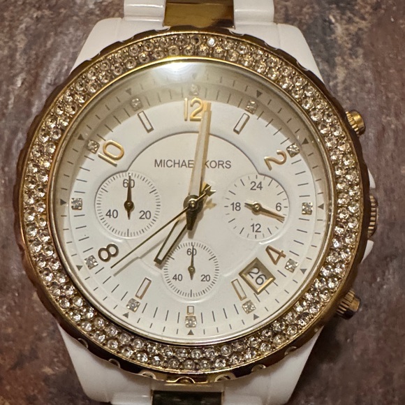 Michael Kors Other - Used Michael Kors White and Gold Watch